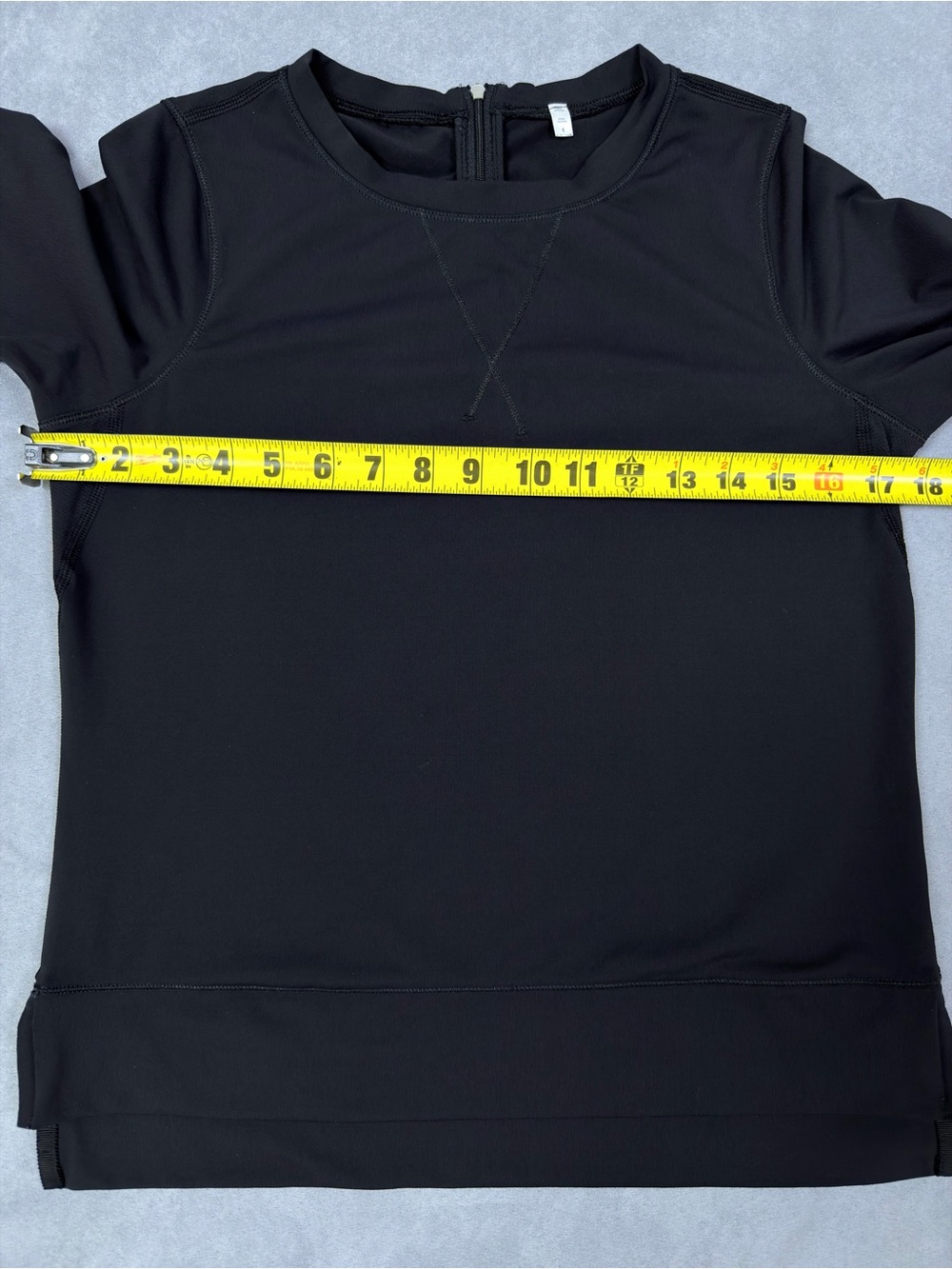Lululemon Black Long Sleeve Crew Neck Back Zip Running Top - Picture 6 of 9